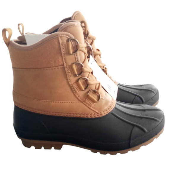 NWTIB Boys Universal Thread Goods Co. Winter/Rain Boots Tan & Black Size 6 - Picture 2 of 9